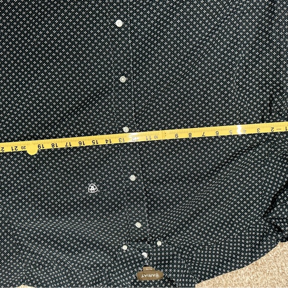 Ariat Navy Micro Geo Print Button-Down Shirt - Picture 5 of 7